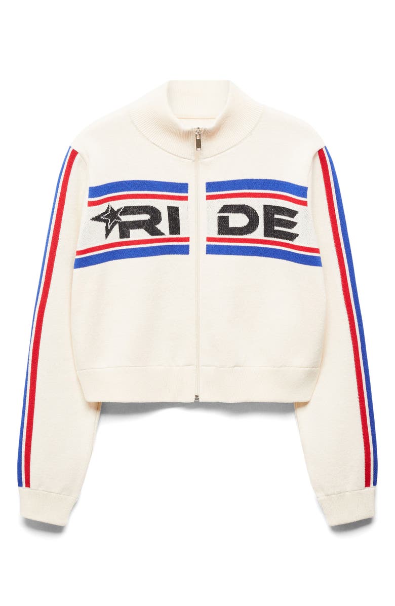 MANGO Racing Crop Cardigan, Alternate, color, 