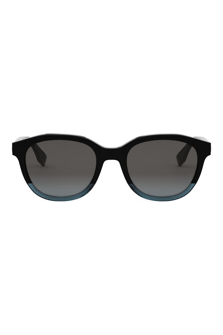 'Fendi Essential 52mm Rectangular Sunglasses, Main, color, BLACK/ OTHER / SMOKE