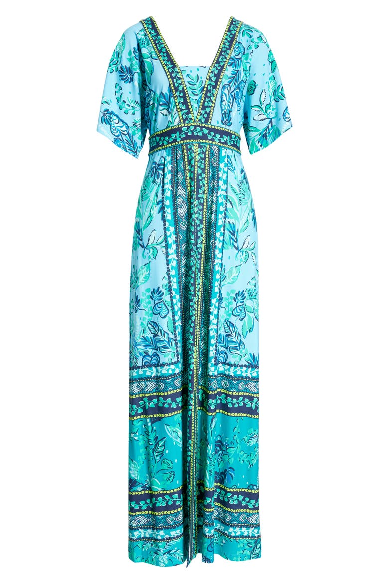 Ilia Floral Maxi Dress, Main, color, SEABREEZE BLUE