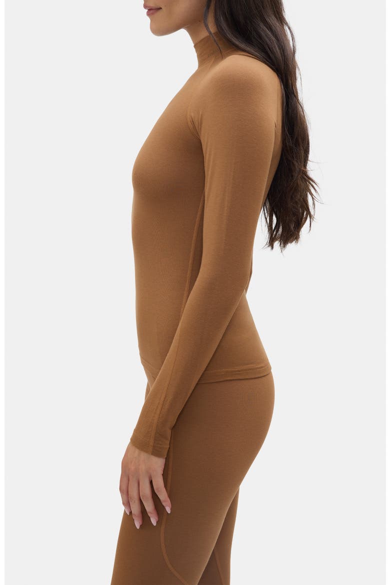 Clare Mock Neck Base Layer Top, Alternate, color, NUTHATCH
