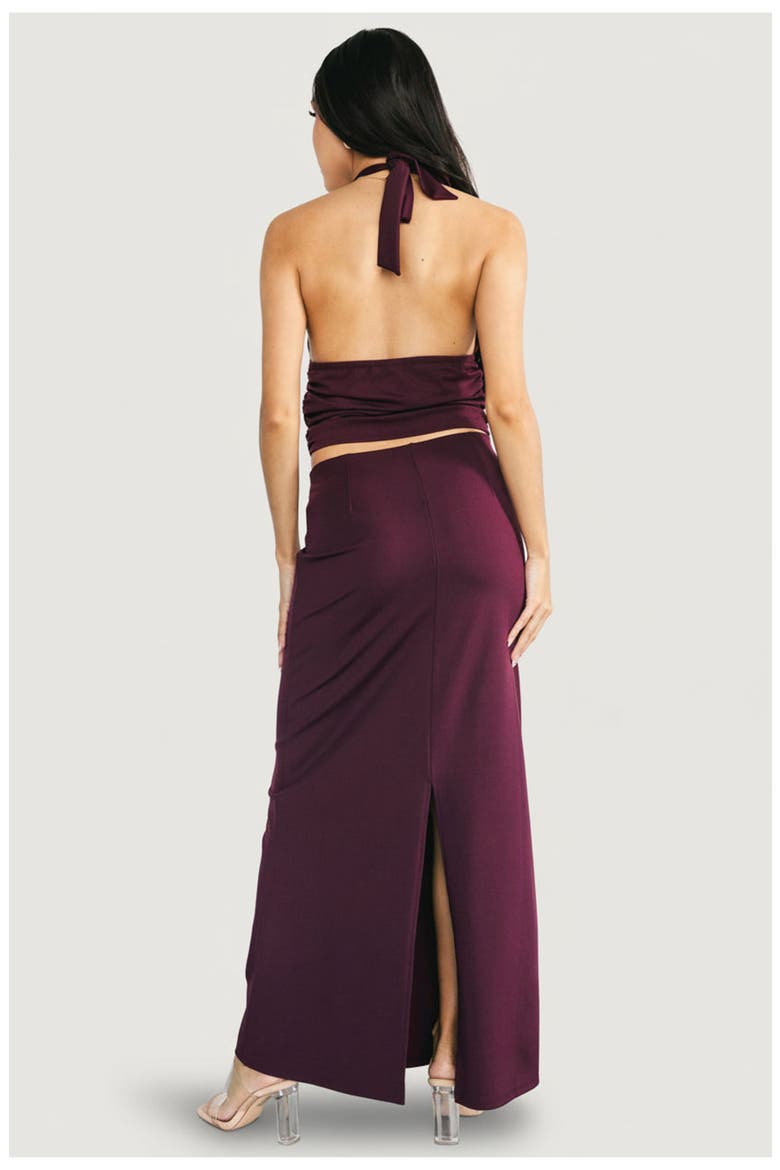 Zaria Halter Two Piece Set, Alternate, color, Mulberry