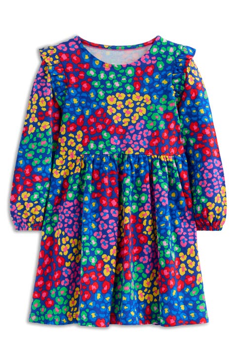 Kids' Floral Long Sleeve Cotton Jersey Dress (Toddler, Little Kid & Big Kid)