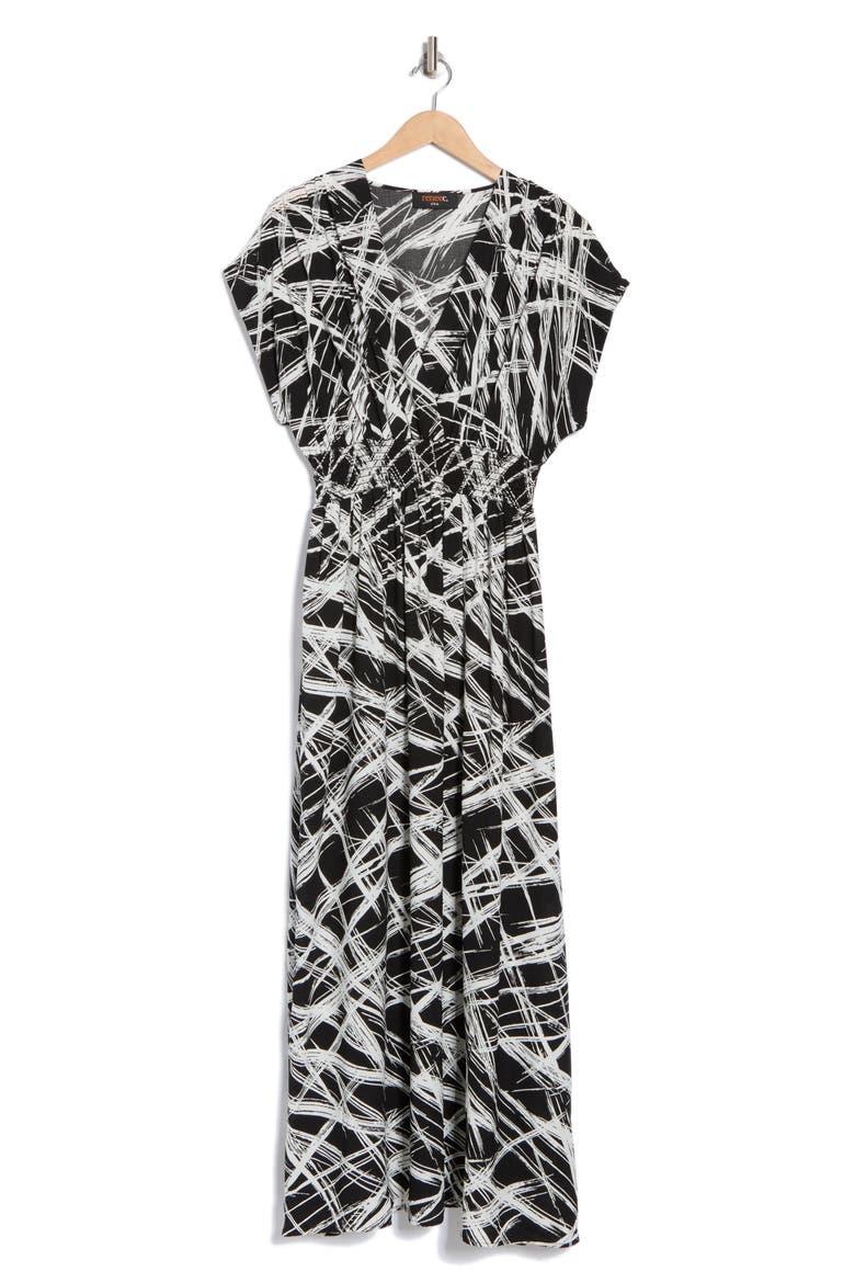 Smocked Waist Maxi Dress, Alternate, color, BLACK