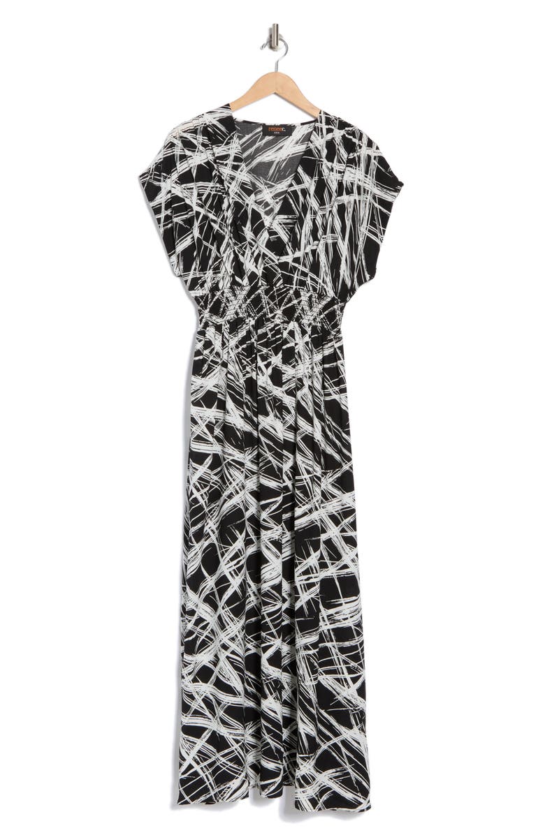 Renee C Smocked Waist Maxi Dress, Alternate, color, Black