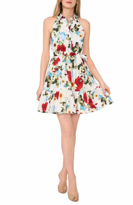 Ted Baker Floral Sleeveless Cotton Fit & Flare Shirtdress