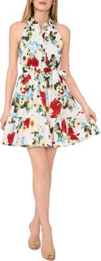 Ted Baker Floral Sleeveless Cotton Fit & Flare Shirtdress