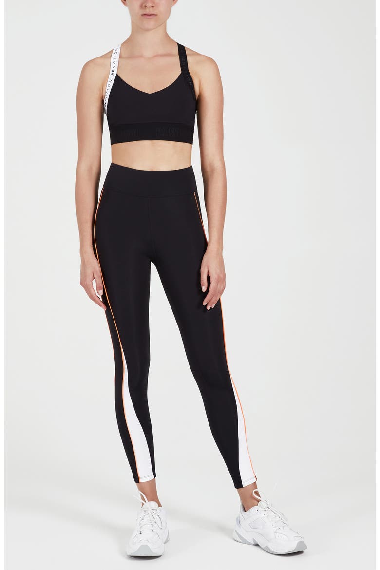 Jack Run Leggings, Alternate, color, BLACK WHITE AND FLURO ORANGE
