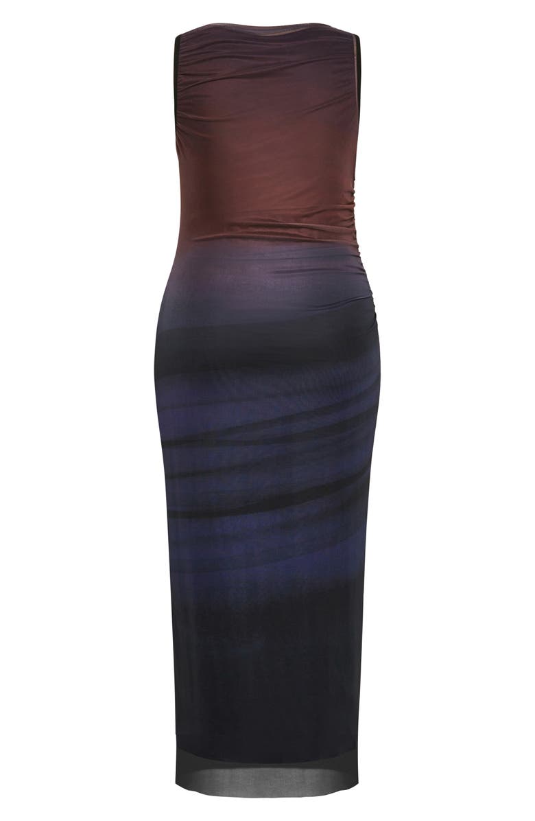 City Chic Jordan Print Sleeveless Mesh Maxi Dress, Alternate, color,