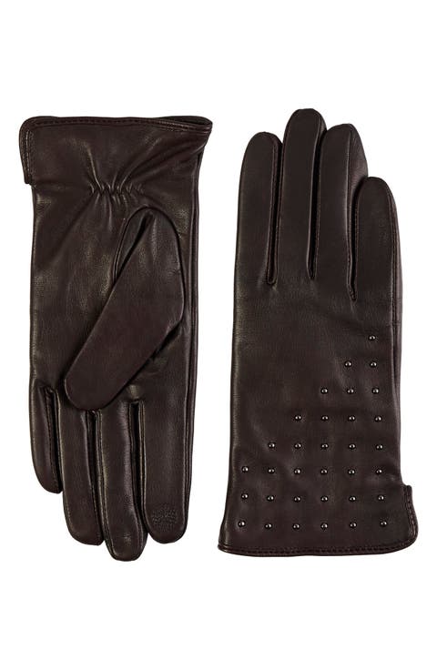 Bias Studded Leather Gloves