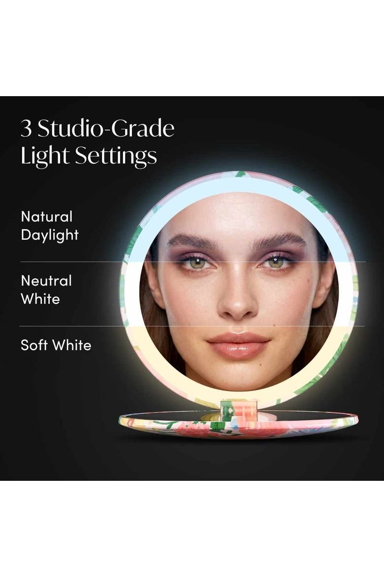 Mini Taylor LED Compact Mirror - Vibrant Florals, Alternate, color, Vibrant Florals