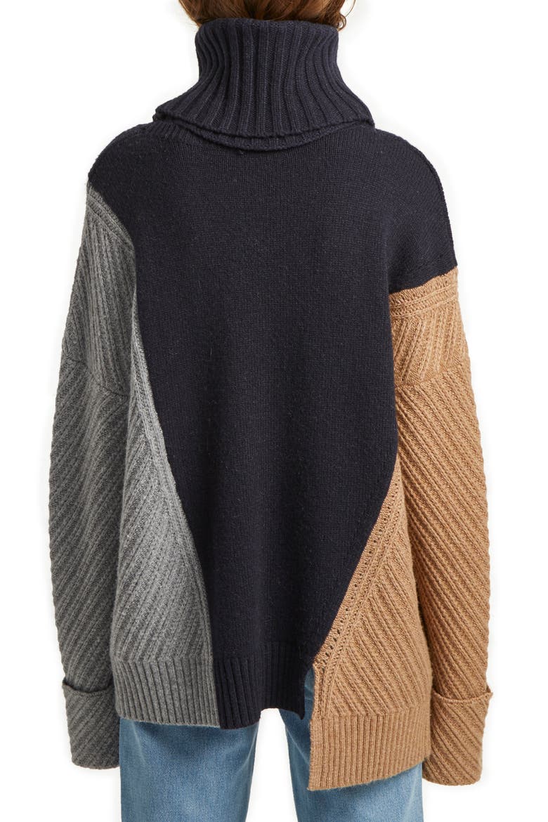 Viola Turtleneck Sweater, Alternate, color, CAMEL/UTILITY BLUE/MID GREY