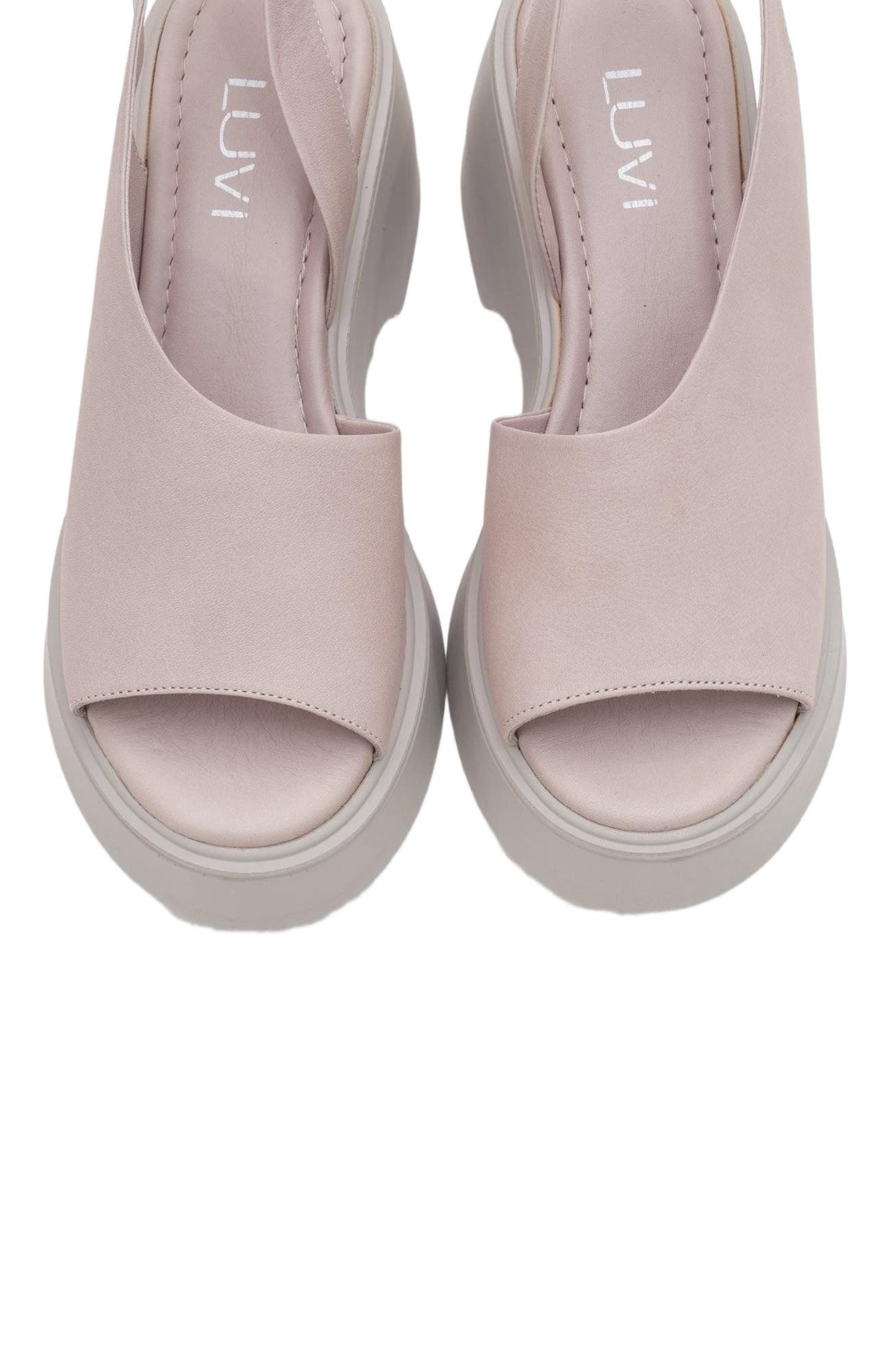 ROY Leather Wedge Sandal, Alternate, color, Light Pink Leather