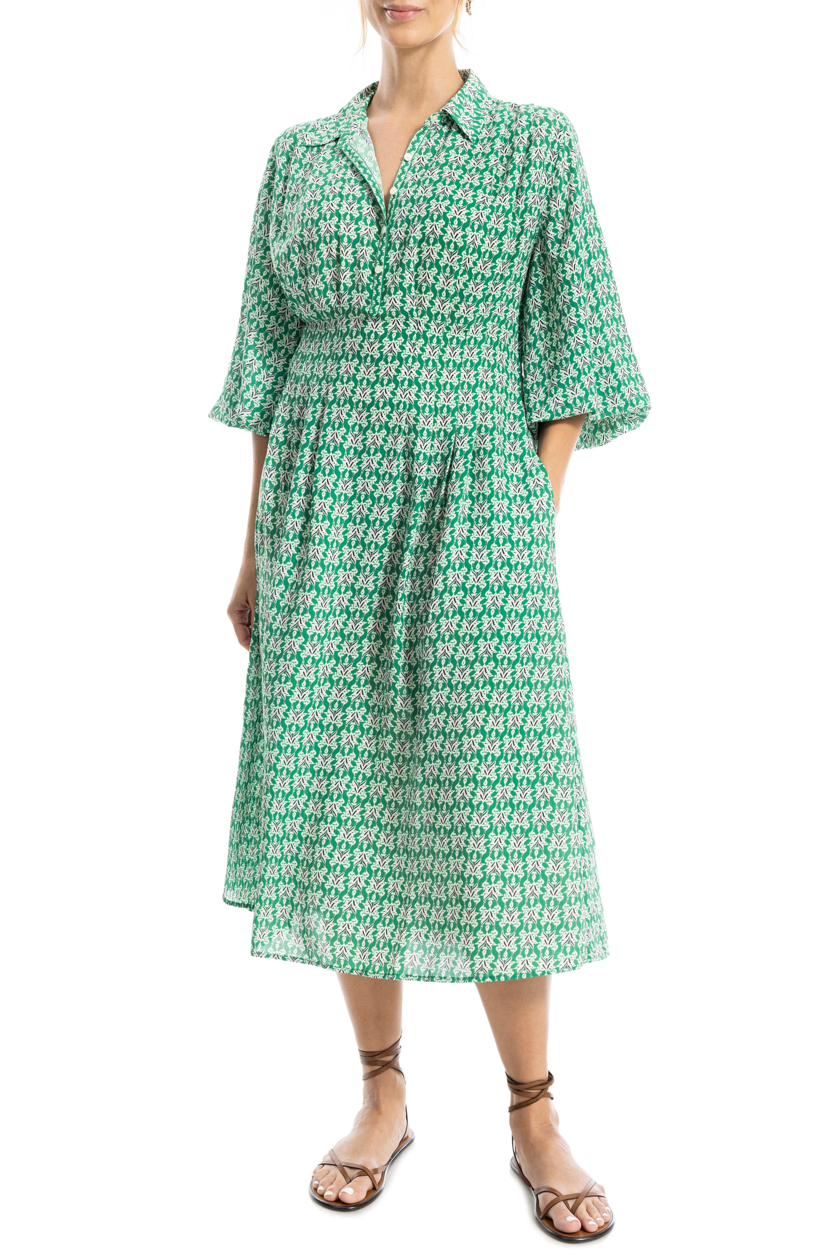 Balloon Sleeve Midi Shirtdress - image 5