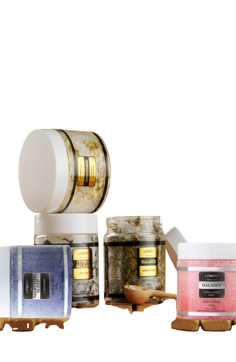 Lovery Epsom Bath Salts and Body Scrubs Gift Set, Alternate, color, NO COLOR