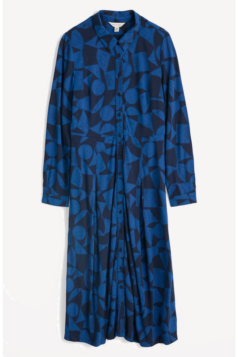 Coastline Long Sleeve Organic Cotton Blend Shirtdress, Alternate, color, GEO TUMBLE MARITIME