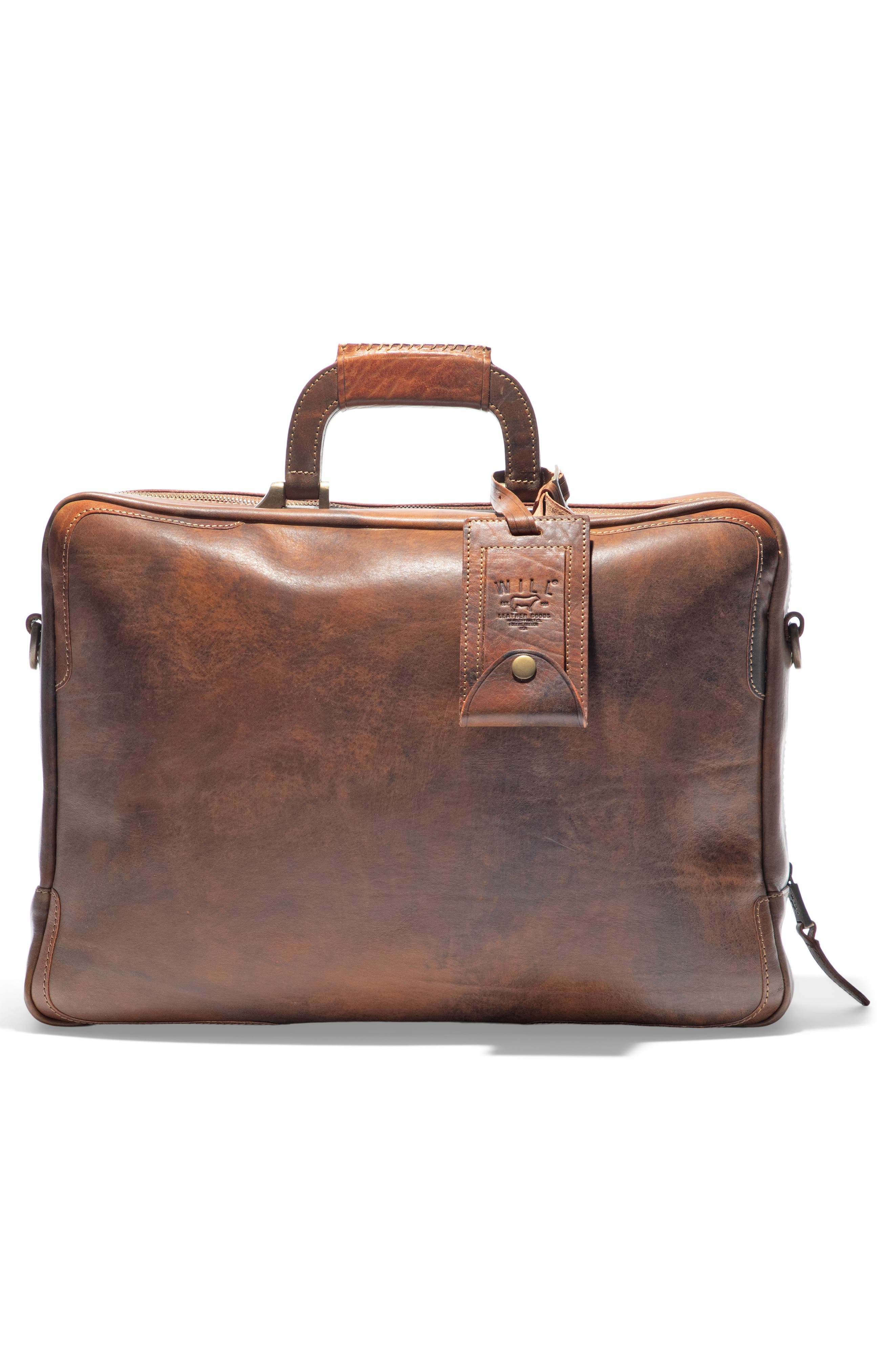 The Continental Leather Briefcase, Alternate, color, COGNAC