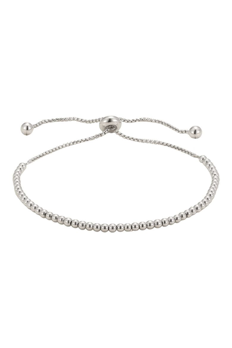 14k Gold Plated Beaded Slider Bracelet, Alternate, color, SILVER