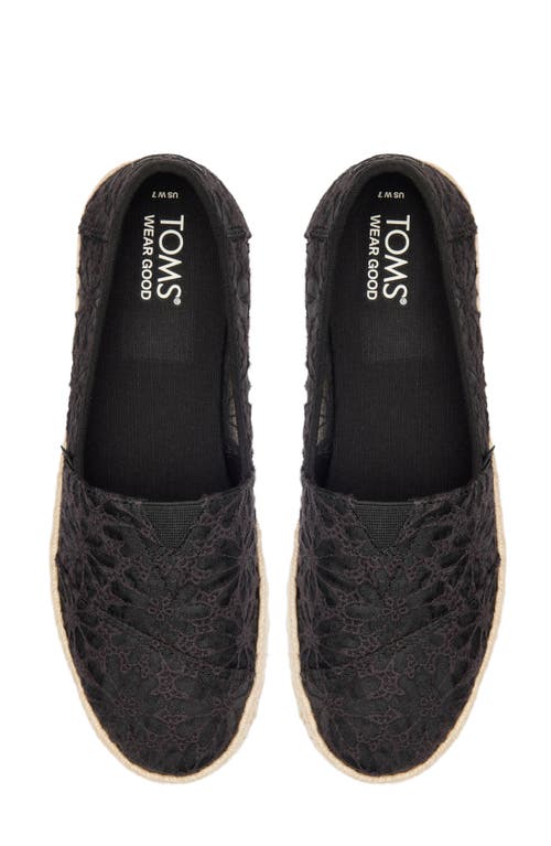 Toms Alpargata Rope Espadrille 2.0 Shoe In Black Crochet