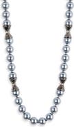 Kenneth Jay Lane Dark Grey Faux Pearl Station Necklace
