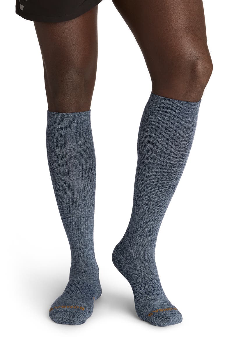 Marl Casual Compression Knee High Socks, Alternate, color, NAVY DESERT