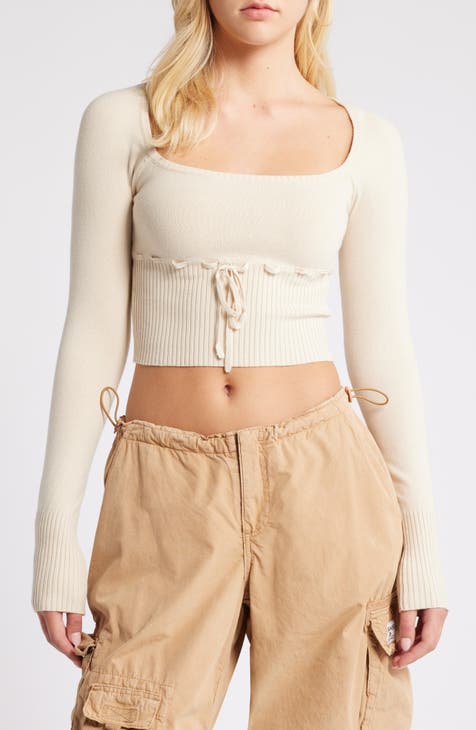 Set Active Waffle Knit Cropped Baby offers Tee in Oxford