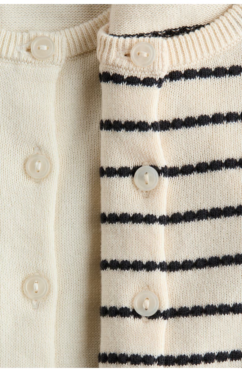 H&M 2-pack Cotton Cardigans, Alternate, color, White/Light Beige