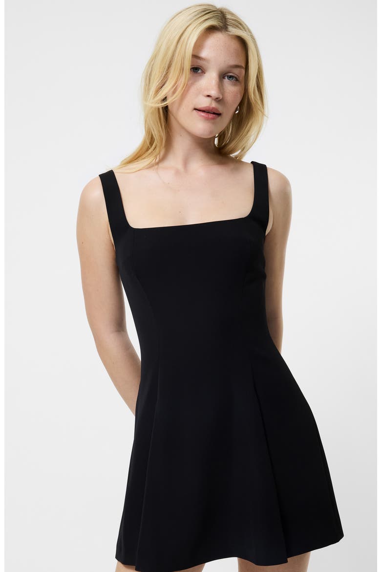 Sleeveless Square Neck Minidress, Alternate, color, BLACK