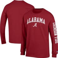 Champion Men's Champion  Crimson Alabama Crimson Tide Arch Over Logo 2-Hit Long Sleeve T-Shirt