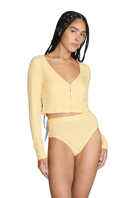 The Cropped Cardigan (Modal Silk Rib)