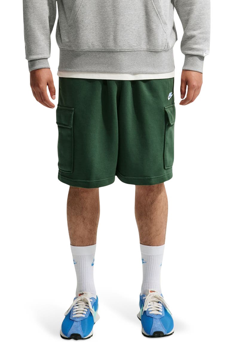 Brushed Fleece Cargo Shorts, Main, color, FIR/ FIR/ WHITE
