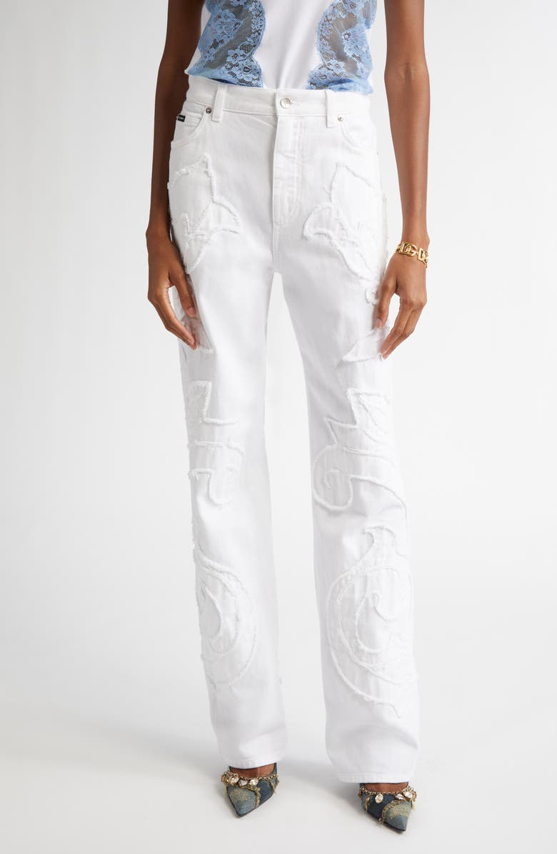 Dolce&Gabbana Fray Trim Boyfriend Jeans, Main, color,