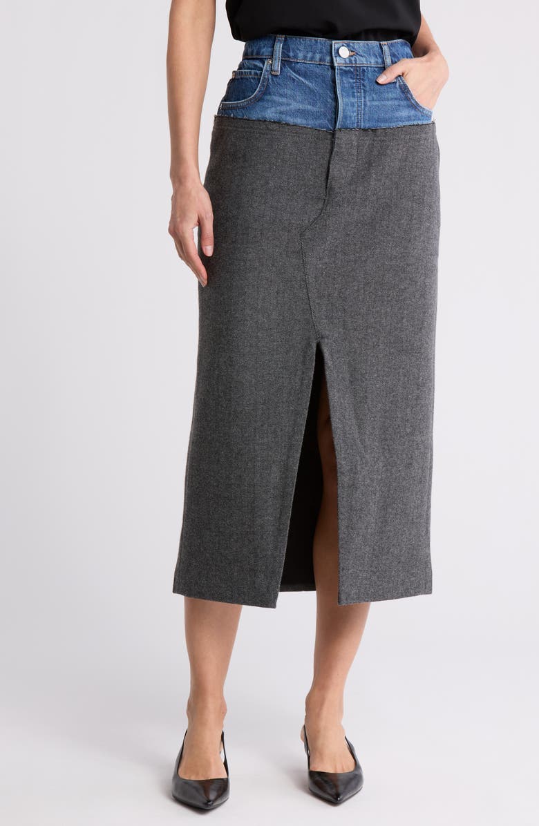 FRAME Le Mix Midi Skirt, Main, color, Malibu/Herringbone