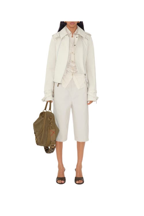 Burberry Bonded Cotton Trench Jacket In Sail
