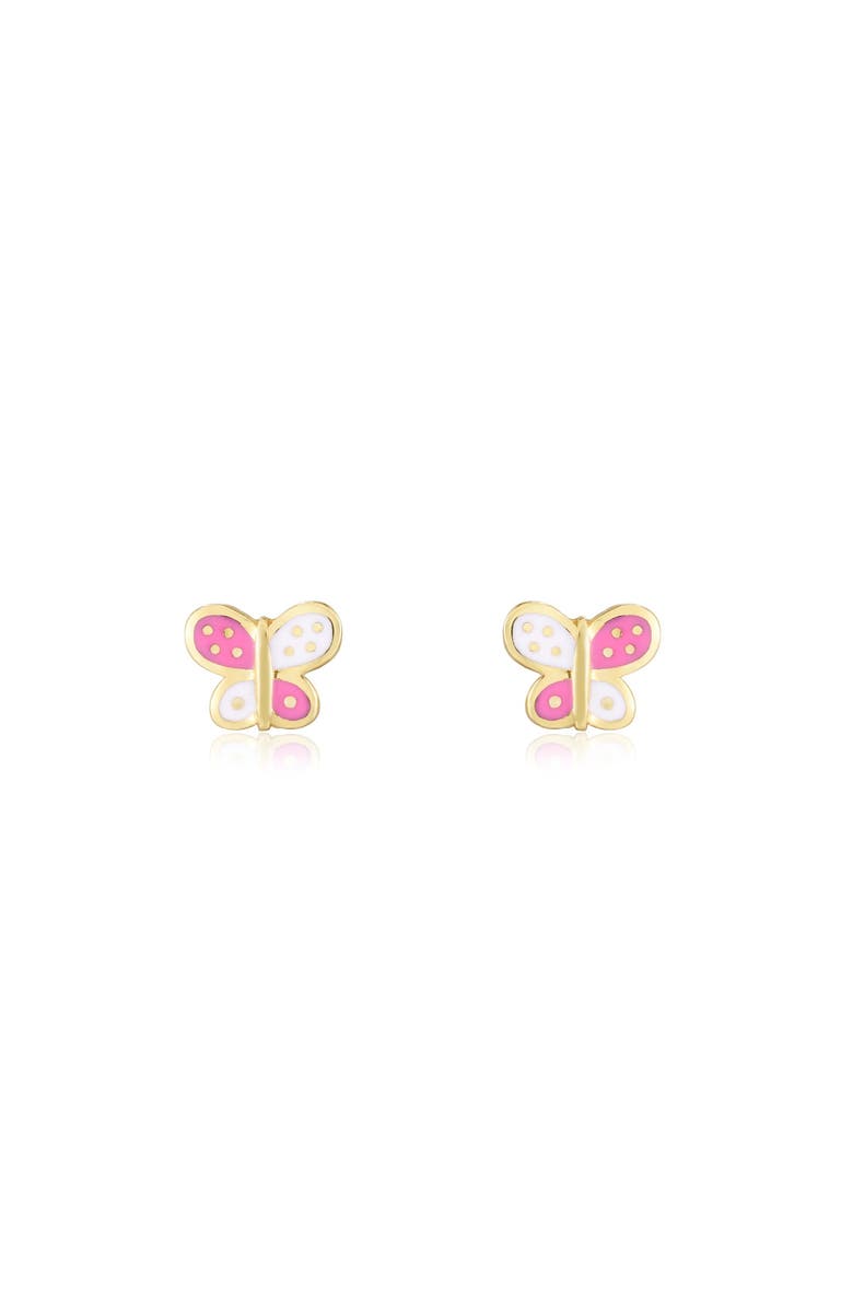 The Lovery Fine Jewelry Butterfly Enamel Stud Earrings, Alternate, color, Enamel