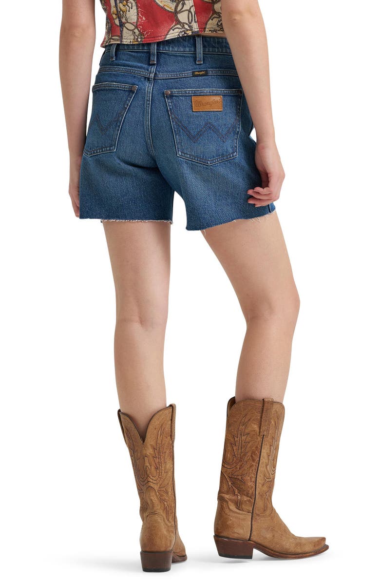 Wrangler Cowboy High Waist Denim Cutoff Shorts, Alternate, color, 