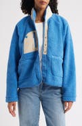 HAPPY CAMP3R Denim Blue Fleece Quarter Snap Pullover