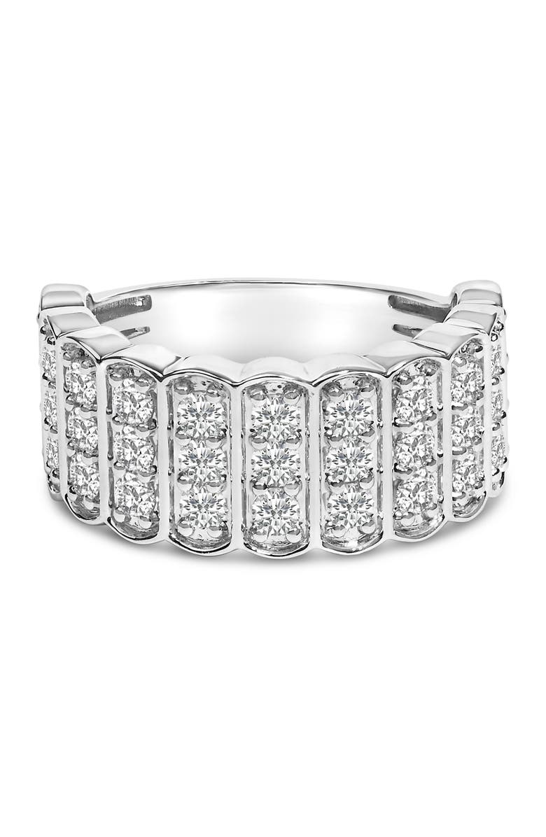Haus of Brilliance Silver 1 1/2 Cttw Lab Grown Diamond 11 Row Band Ring, Main, color, White