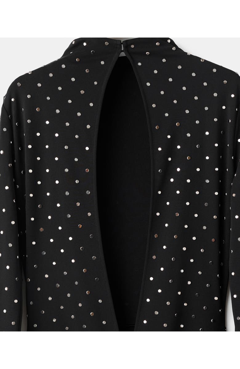 MANGO Selection Crystal Embellished Long Sleeve Maxi Dress, Alternate, color, Black