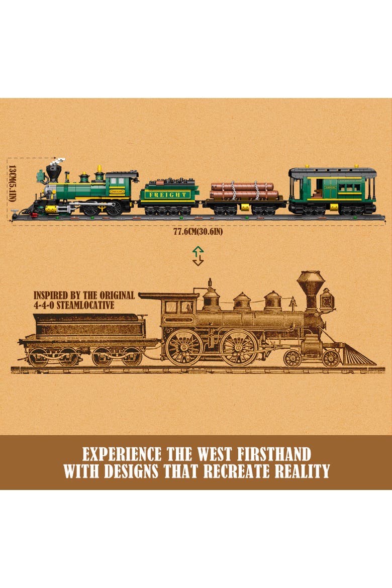 Wild West Freight Train Lighting Building Set Model OW1524F, Alternate, color, Multicolor