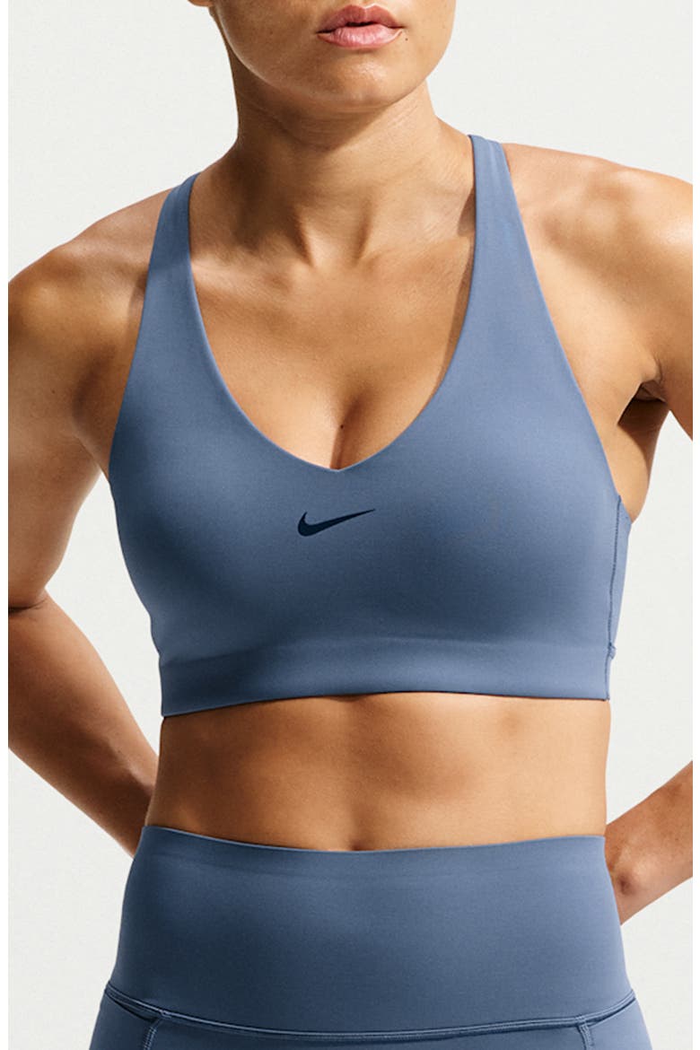 Universa Dri-FIT Padded Sports Bra, Main, color, NEW SLATE/ MIDNIGHT NAVY