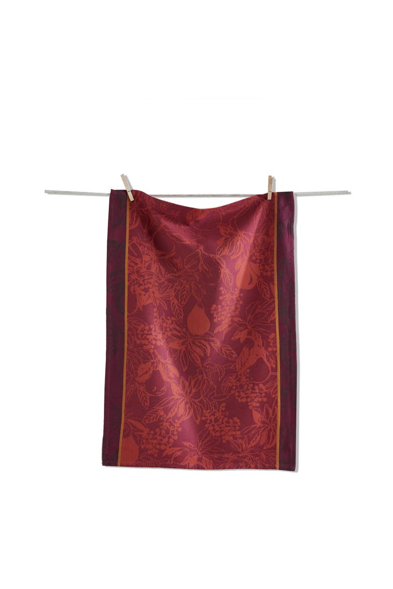 Pear Jacquard Dishtowel Cotton Kitchen Towel for Fall, Main, color, Purple