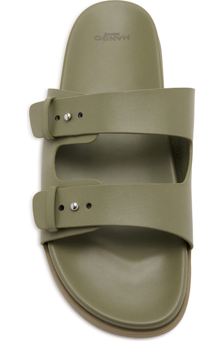 MANGO Double Buckle Sandal, Alternate, color, Khaki Green