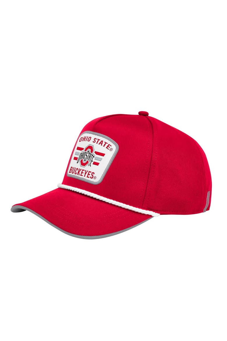 Men's Colosseum Scarlet Ohio State Buckeyes Hits the Road Podium Adjustable Hat, Main, color, Scarlet