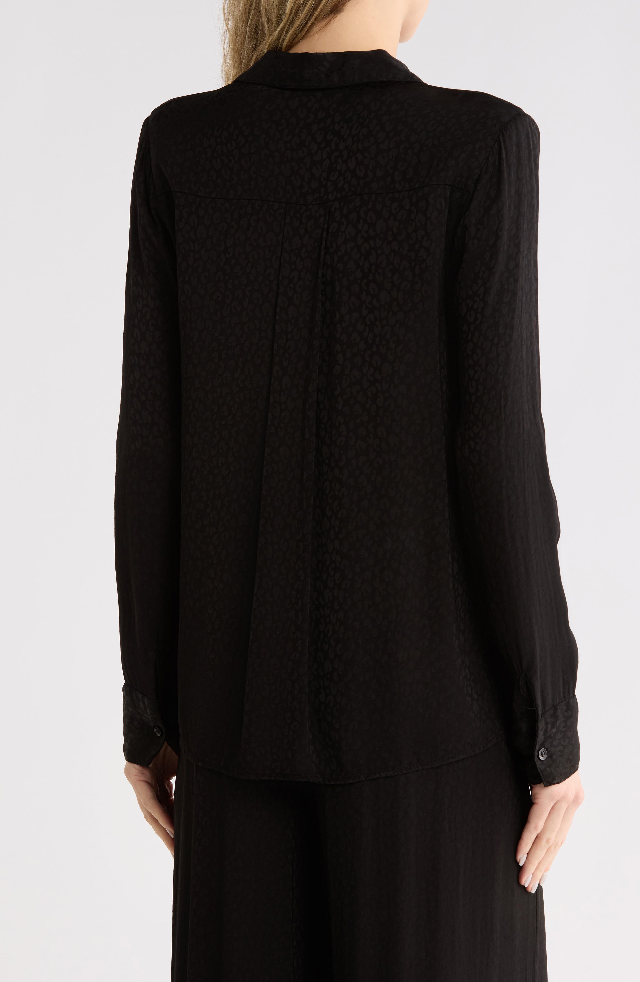 Susan Satin Jacquard Button Down Shirt