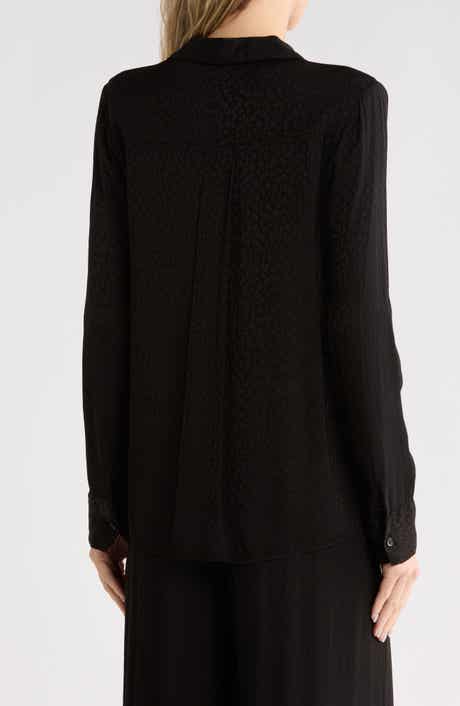 Susan Satin Jacquard Button Down Shirt