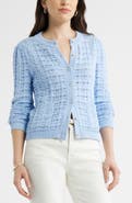 Caslon® Pointelle Stitch Cotton Cardigan