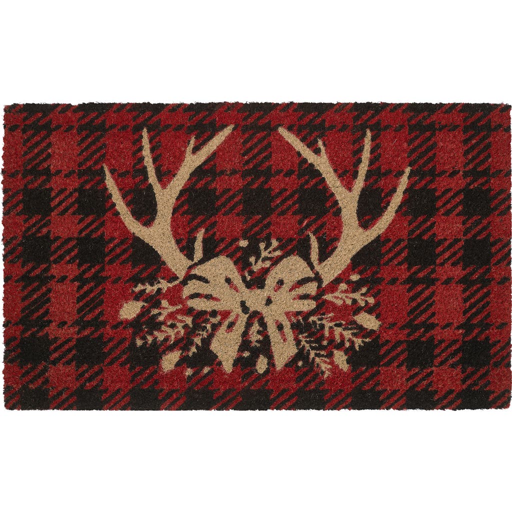 Vcny Home Christmas Reindeer Coir Doormat In Transparent