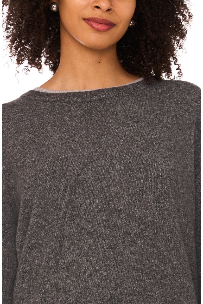 Tipped Crewneck Sweater, Alternate, color, MEDIUM HEATHER GREY