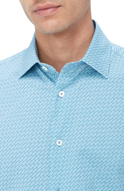 Bugatchi James Ooohcotton® Print Button-up Shirt In Teal