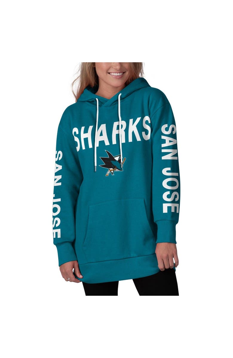 G-III 4HER BY CARL BANKS Women's G-III 4Her by Carl Banks Teal San Jose Sharks Extra Inning Pullover Hoodie, Alternate, color, Teal